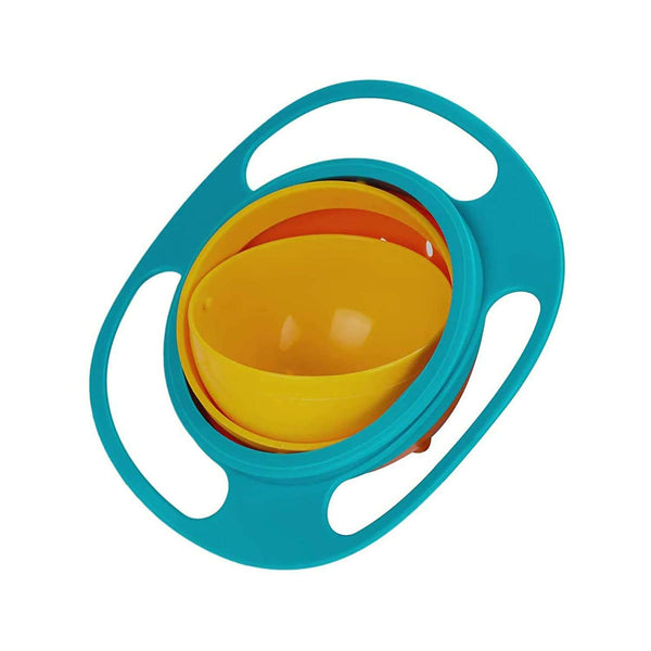 Safe-O-Kid 360 degree spill proof feeding Bowl for kids- Orange & Green Colour - Distacart