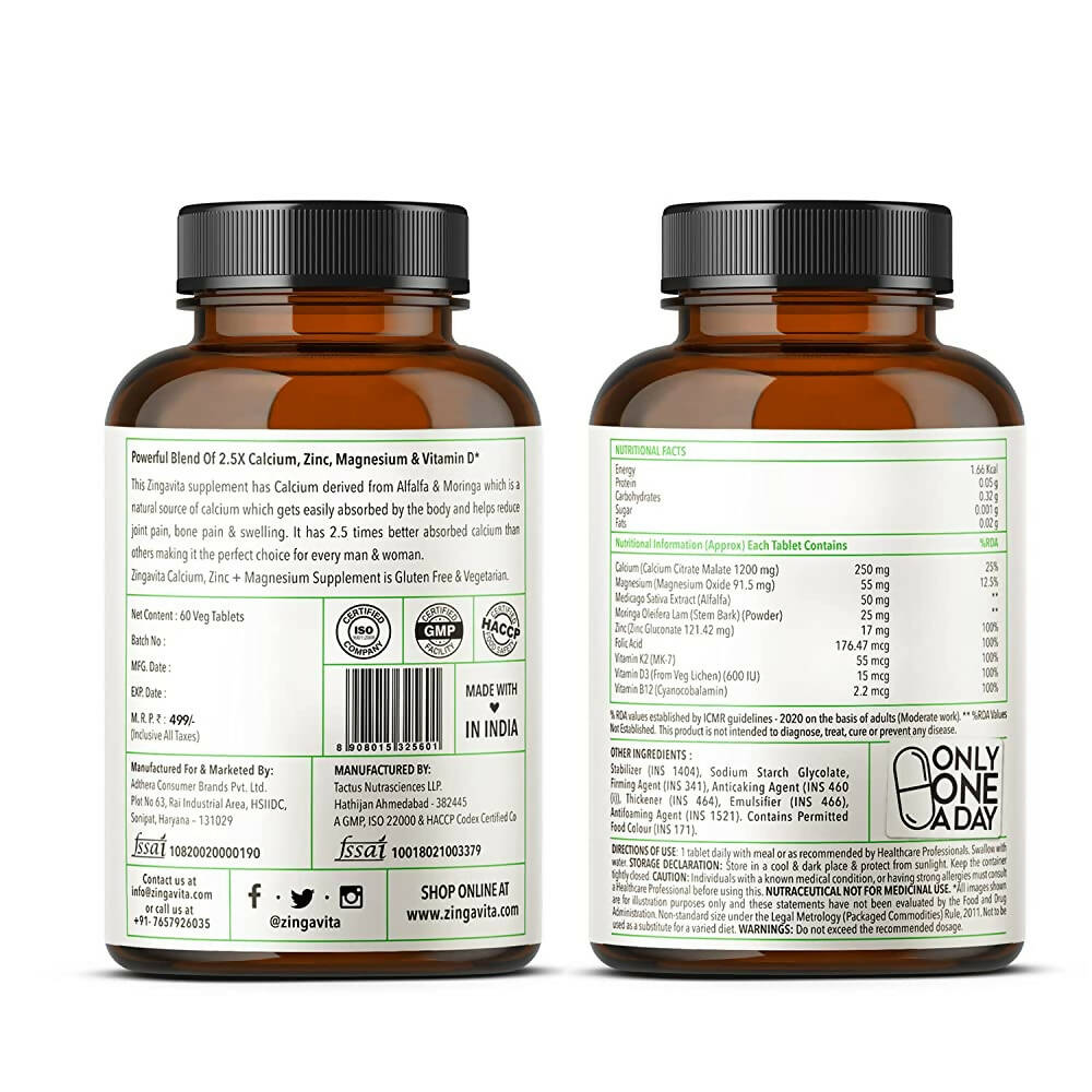 Zingavita Calcium Zinc+ Magnesium Tablets - Distacart