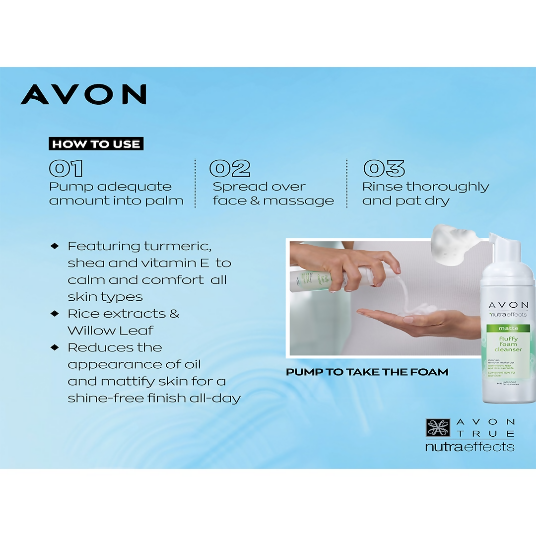 Avon Nutraeffects Matte Fluffy Foam Face Cleanser - Distacart