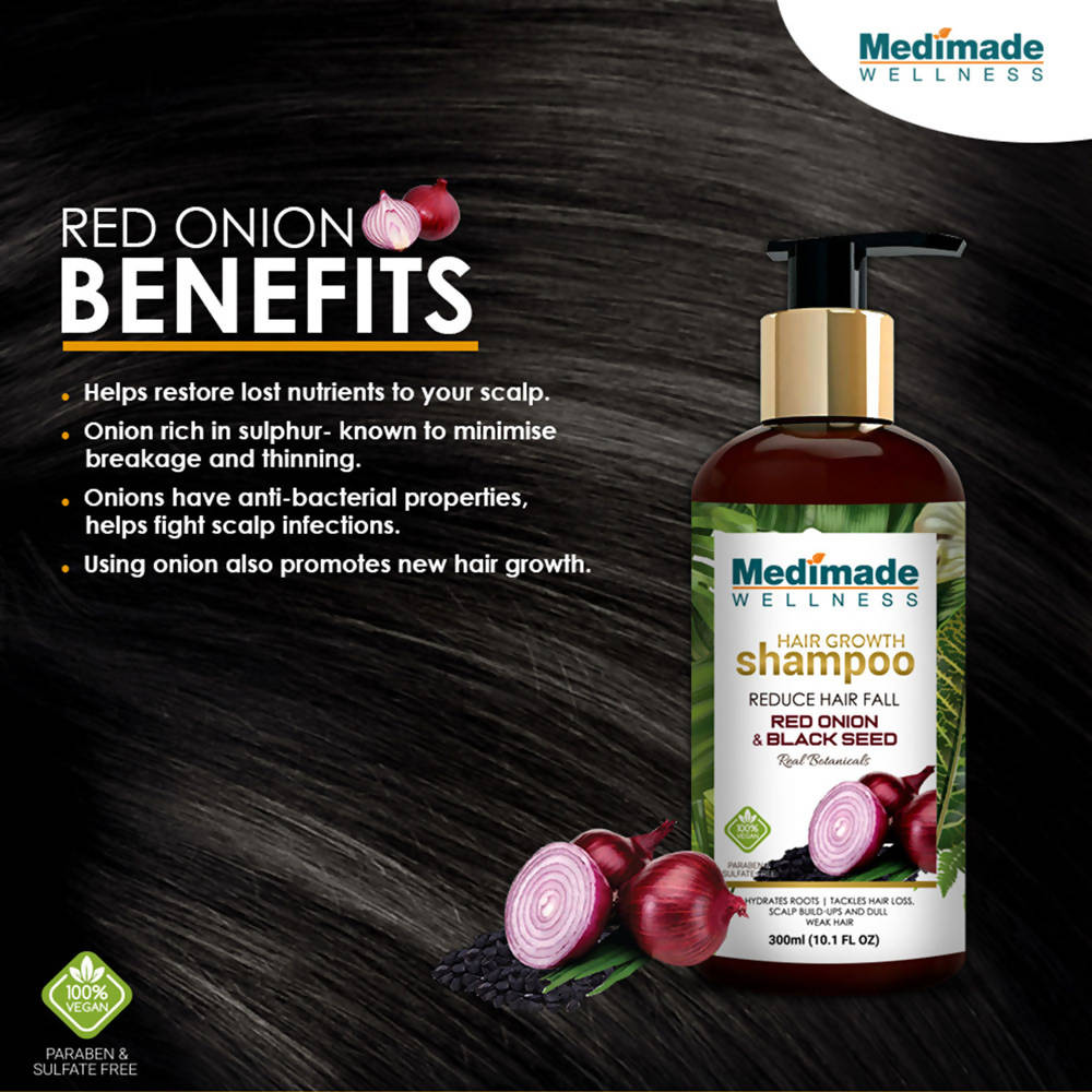 Medimade Wellness Red Onion and Black Seed Hair Growth Shampoo - Distacart