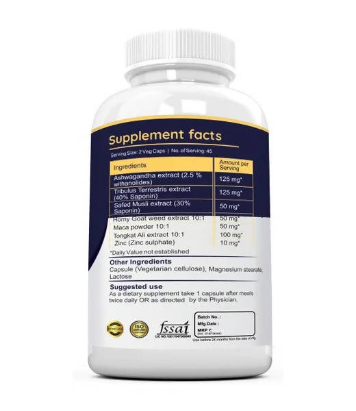 Ramini Bio Nutrition Testosterone Booster Veg Capsules - Distacart