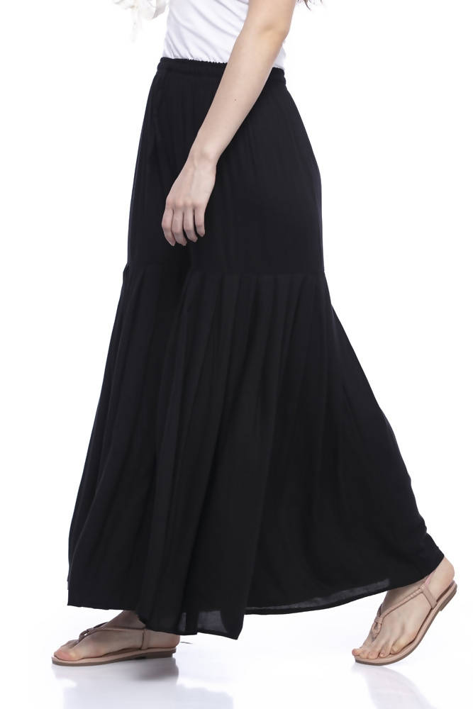 Mominos Fashion Reyon Cotton Black Palazzo For Girls - Distacart