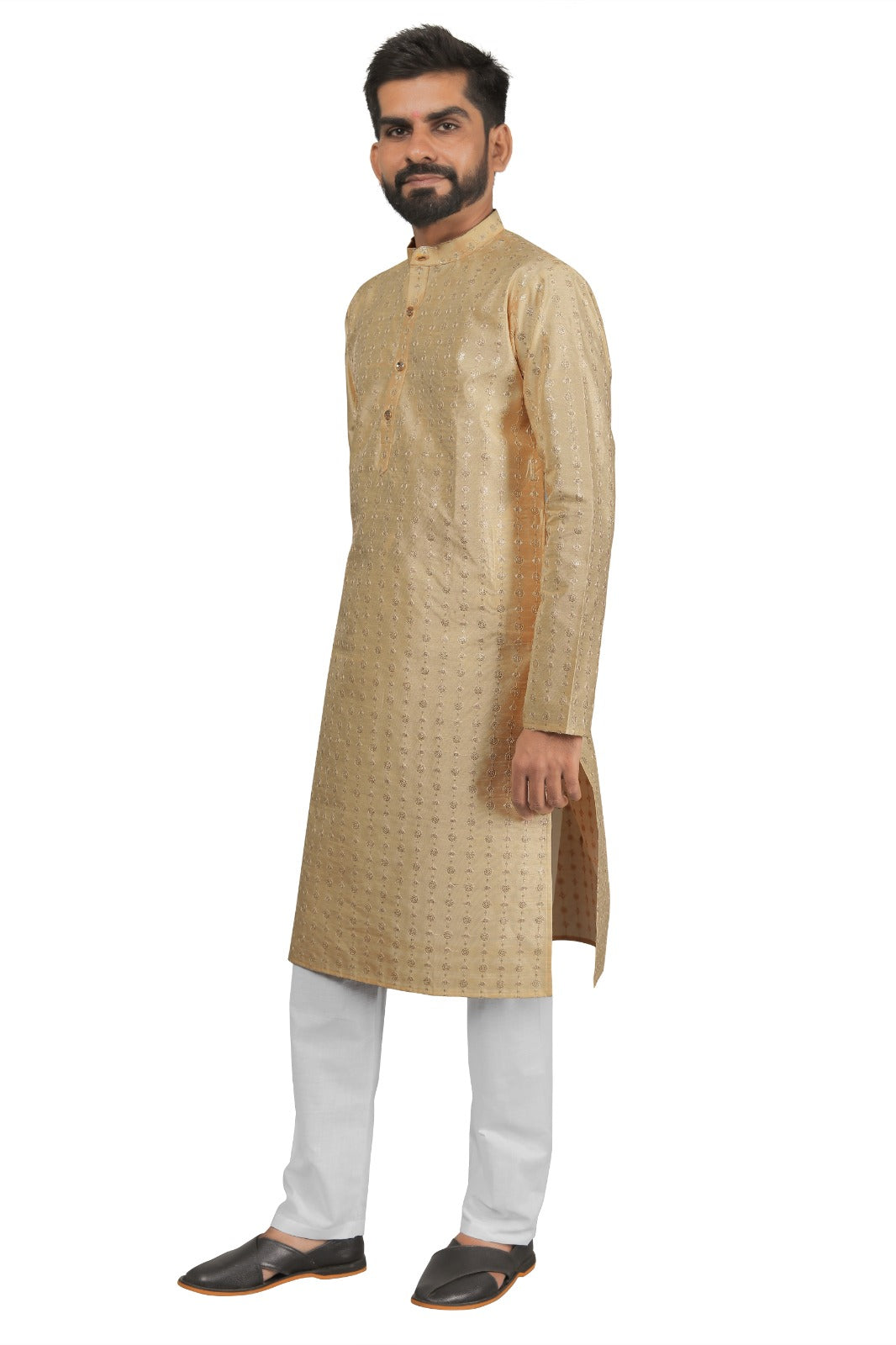 DEIANA'S Fancy Embroidery kurta Payjama Set For Men's (Cream) - Distacart