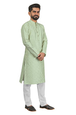 Thumbnail for DEIANA'S Fancy Embroidery kurta Payjama Set For Men's (Pista) - Distacart