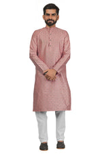 Thumbnail for DEIANA'S Fancy Embroidery kurta Payjama Set For Men's (Peach) - Distacart