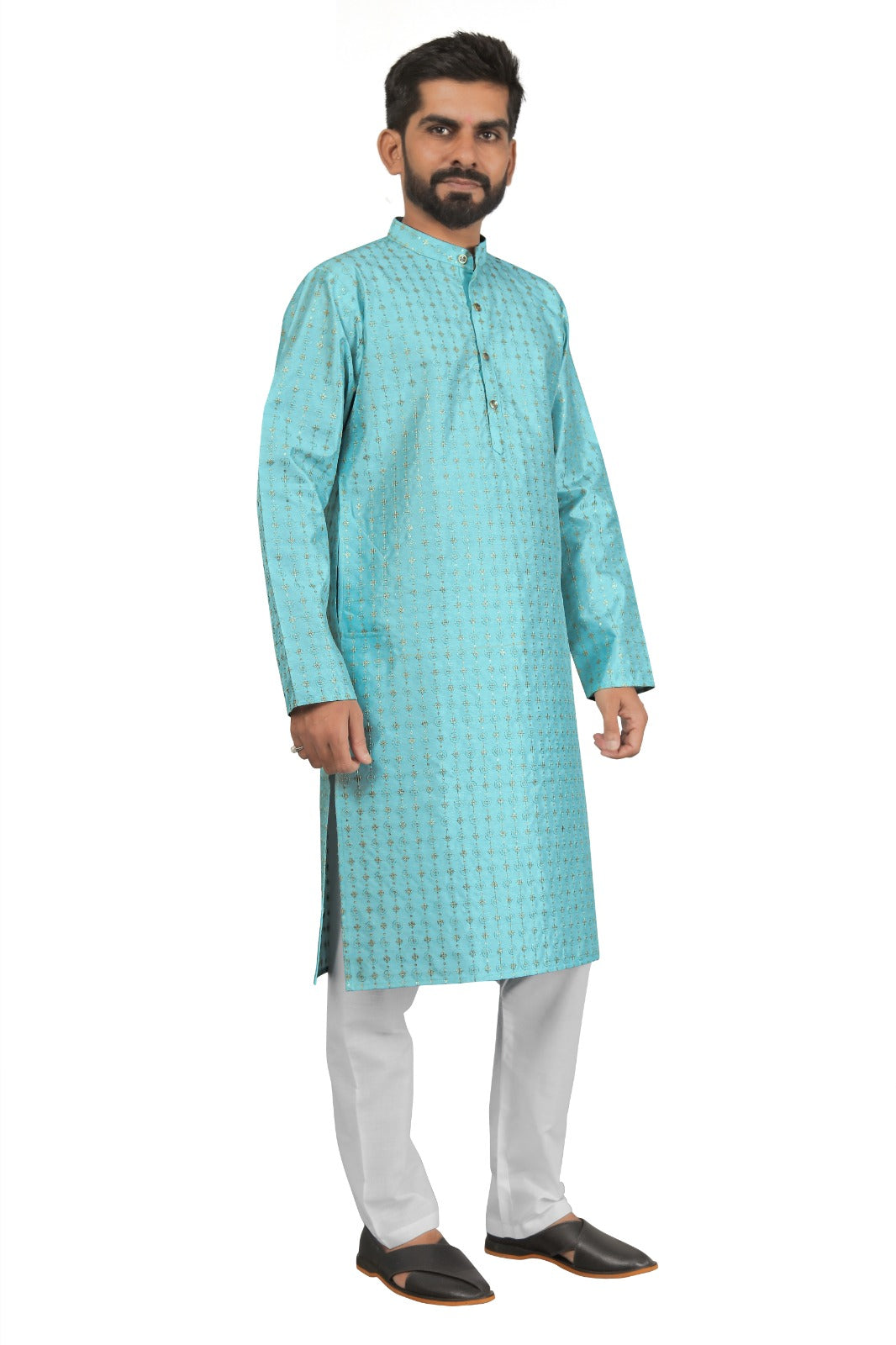 DEIANA'S Fancy Embroidery kurta Payjama Set For Men's (Sky Blue) - Distacart