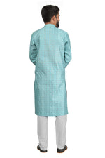 Thumbnail for DEIANA'S Fancy Embroidery kurta Payjama Set For Men's (Sky Blue) - Distacart