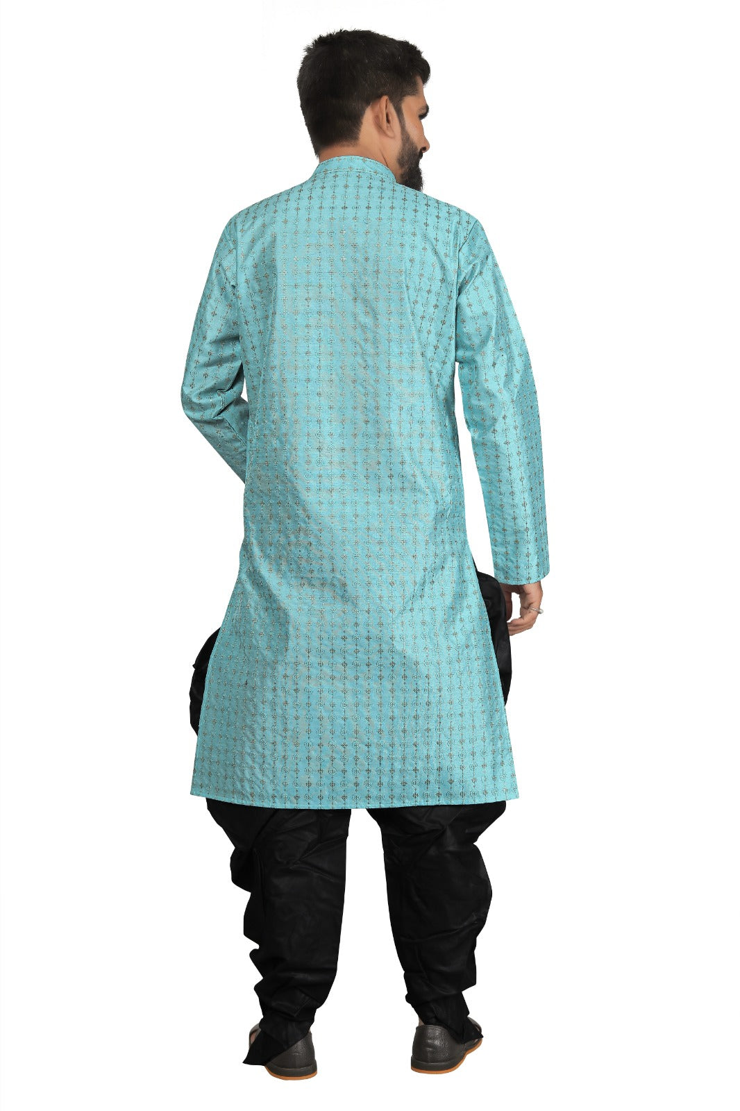 DEIANA'S Fancy Black Dhoti Embroidery kurta Set For Men's (Sky Blue) - Distacart
