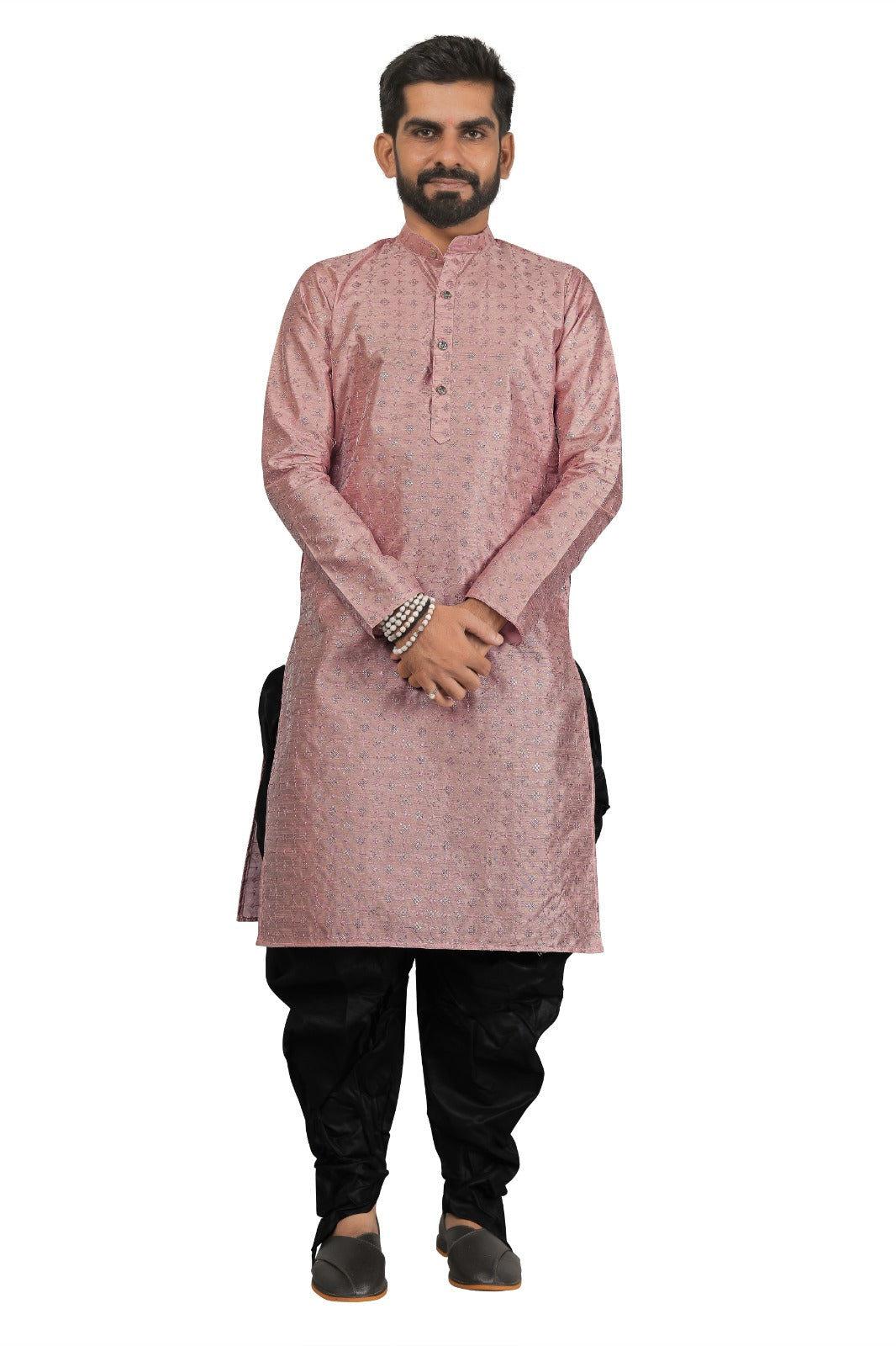 DEIANA'S Fancy Black Dhoti Embroidery kurta Set For Men's (Peach) - Distacart