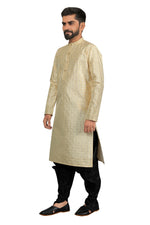 Thumbnail for DEIANA'S Fancy Black Dhoti Embroidery kurta Set For Men's (Cream) - Distacart