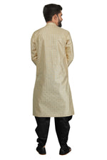Thumbnail for DEIANA'S Fancy Black Dhoti Embroidery kurta Set For Men's (Cream) - Distacart
