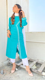 Thumbnail for Jompers Women Rama Green Embroidered Straight Kurta - Distacart