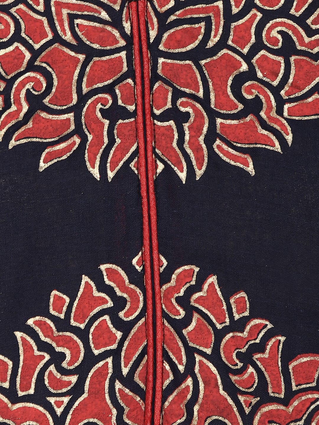 Wahe-NOOR Women's Navy Blue Cotton Printed Straight Kurti With Block Print - Distacart