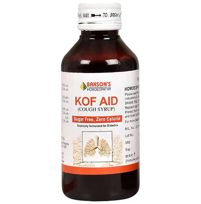 Bakson's Homeopathy Kof Aid Syrup Sugar Free - Distacart