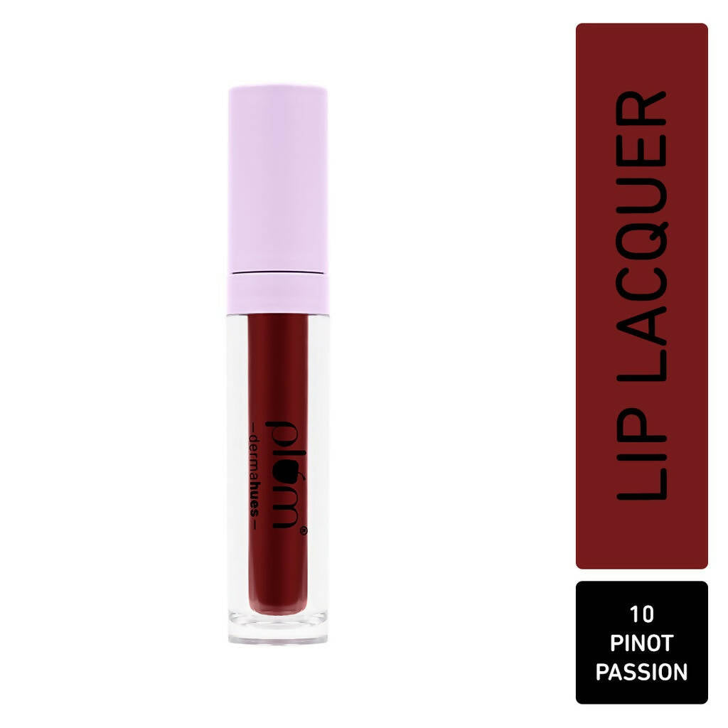 Plum Glassy Glaze Lip Lacquer 3-in-1 Lipstick + Lip Balm + Gloss 10 Pinot Passion - Distacart