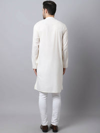 Thumbnail for Even Apparels White Pure Cotton Men's Kurta With Side Placket - Distacart