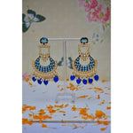 Thumbnail for Chandbali Gold-Plated Sky Blue Drop & Dangler Earrings For Women & Girls By House of Ree - Distacart