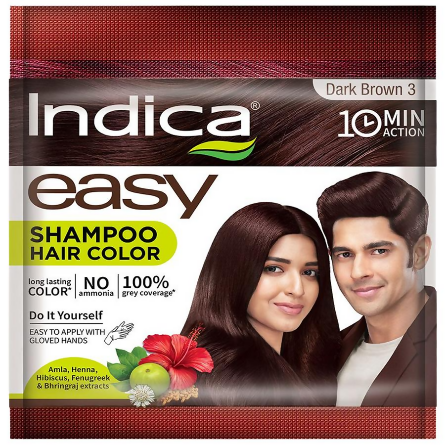 Indica Easy Hair Color Dark Brown - Distacart