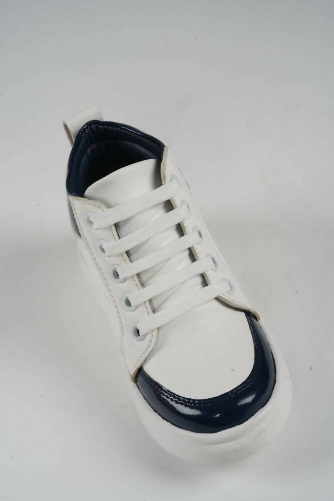 Tiny Bugs For Boys & Girls Mid Top Sneakers - White & Blue - Distacart