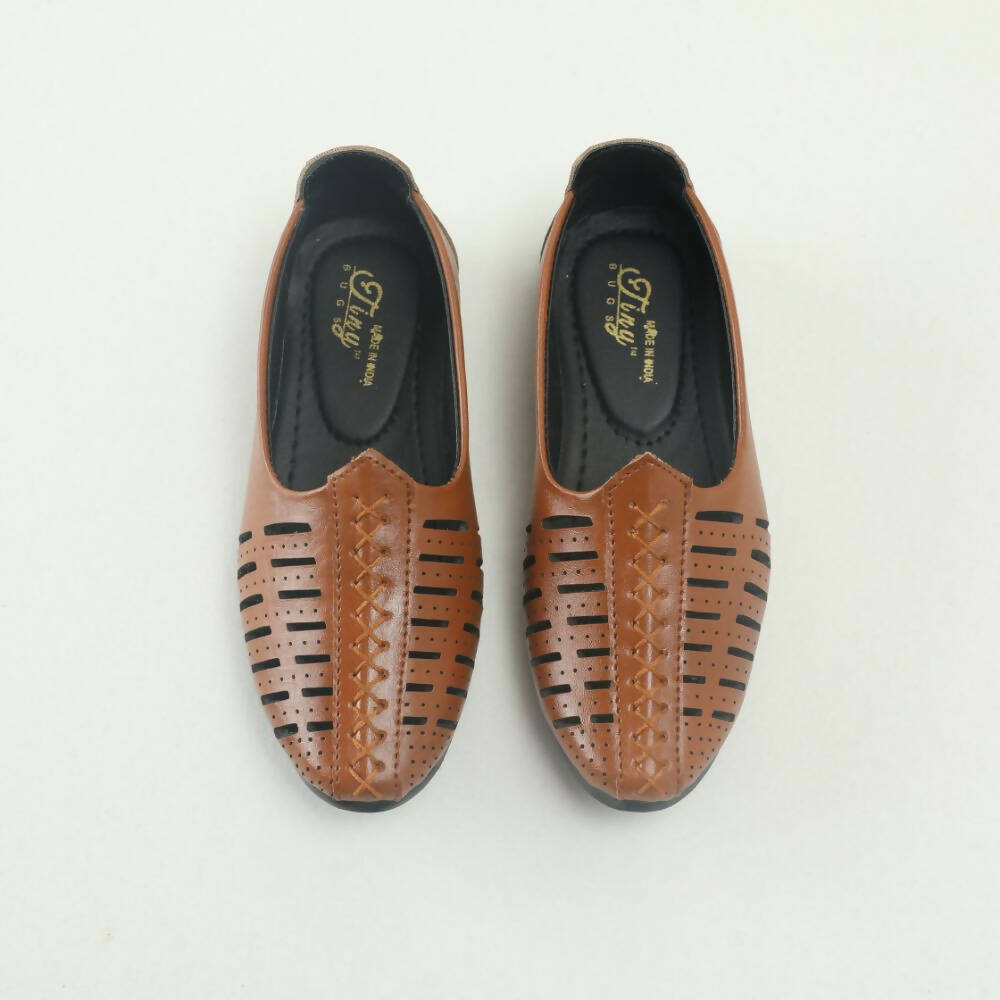 Tiny Bugs Boys Party & Ethnic Wear Mojari - Tan - Distacart