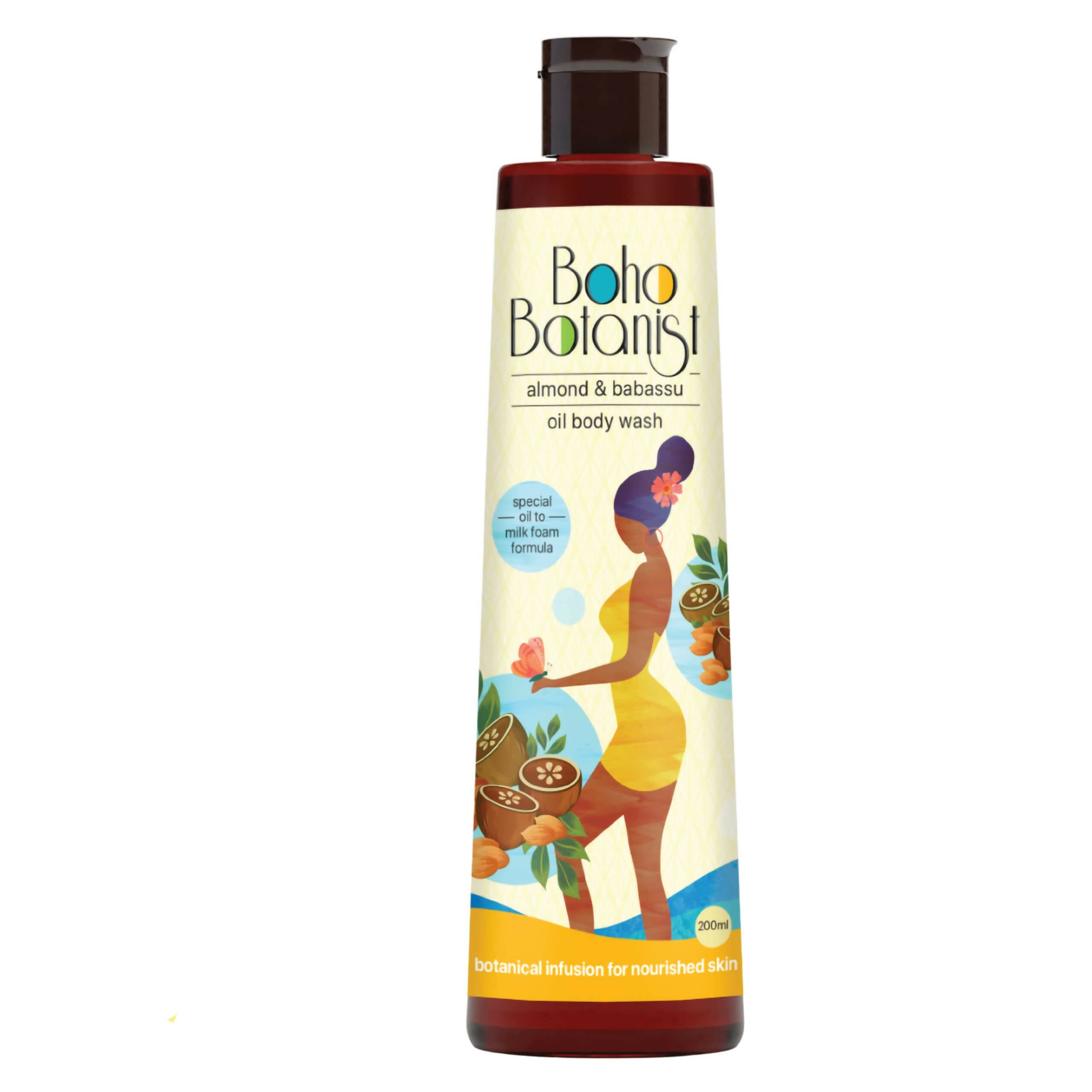 Boho Botanist Almond & Babassu Oil Body Wash for Dry Skin - Distacart