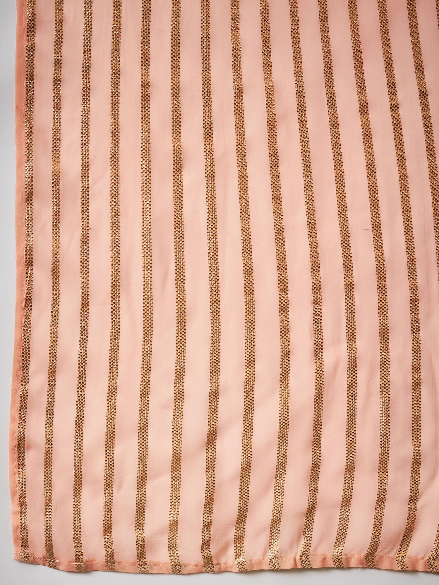 Peach Georgette Handwork Unstitched Dress Material - Hanika - Distacart
