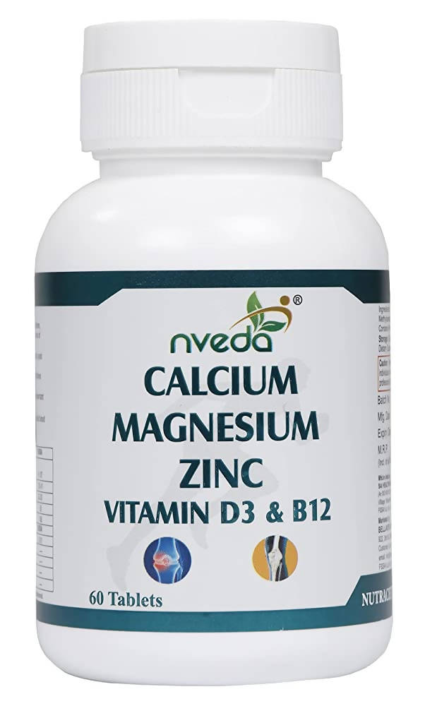 Nveda Calcium Magnesium Zinc Vitamin D3 & B12 Tablets