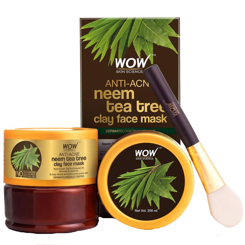 Wow Skin Science Anti-Acne Neem &amp; Tea Tree Clay Face Mask
