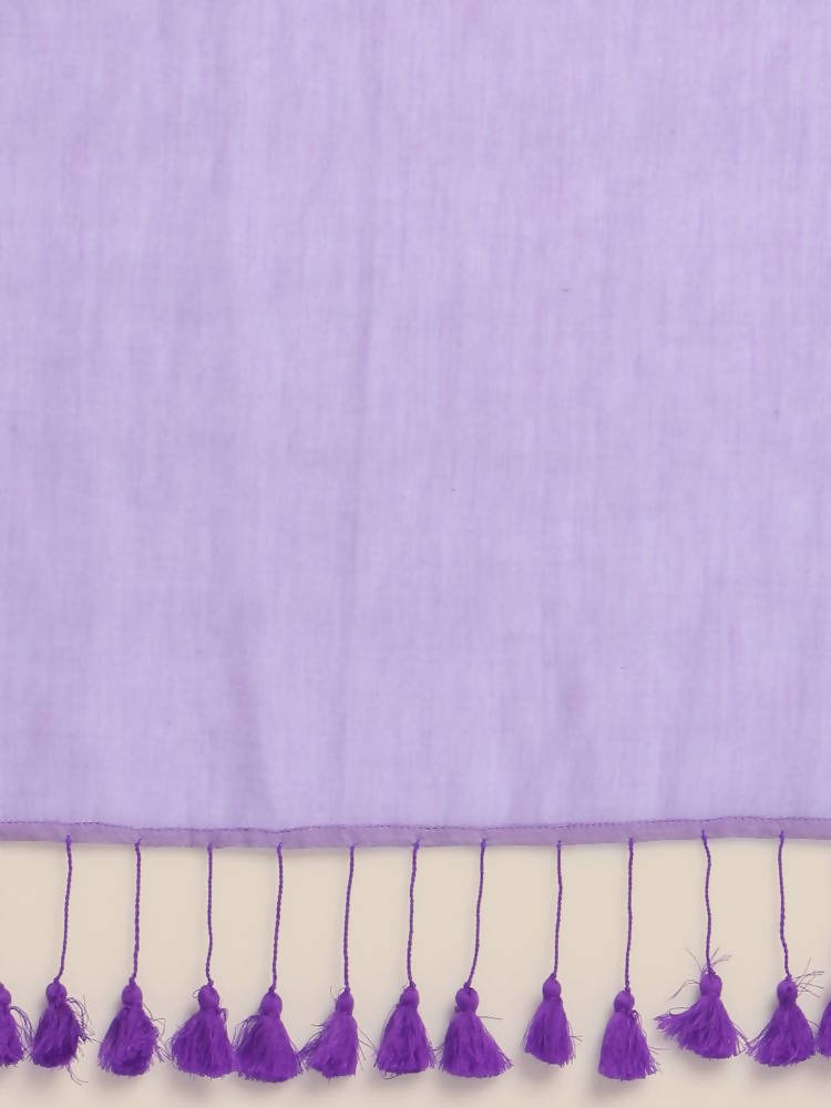 Suta Lavender Solid Mul Saree - Distacart