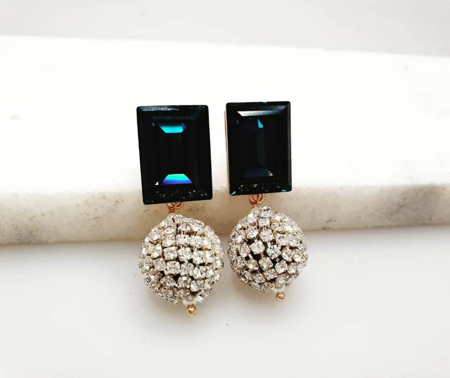 Bling Accessories Swarovski Montana Earrings - Distacart