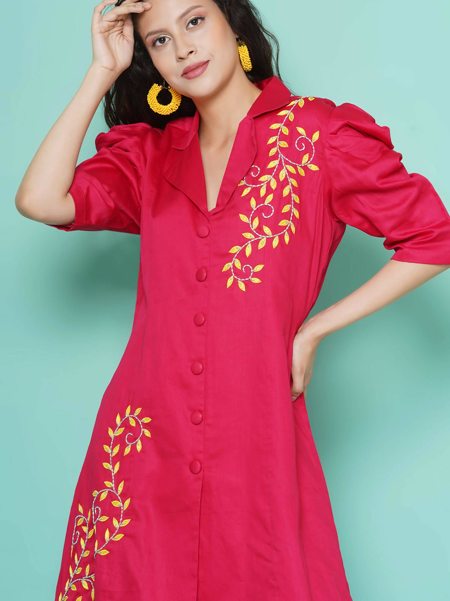 Women Republic Pink Cotton Silk Embroidered and Embellished Coord Set - Distacart