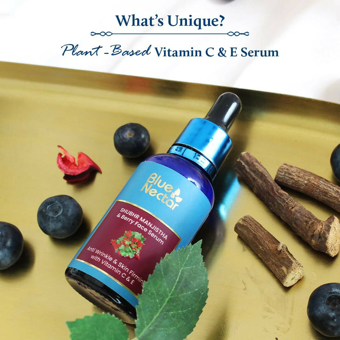 Blue Nectar Manjistha & Berry Face Serum with Vitamin C & E - Distacart