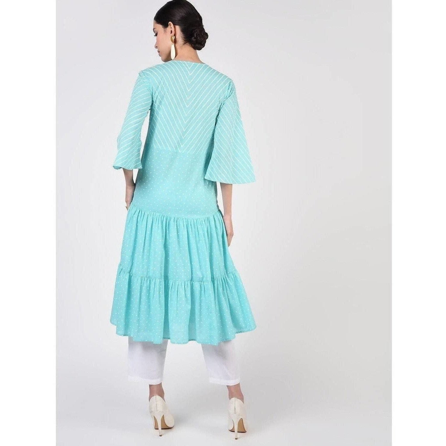 Cheera Women's A-Line Khadi Print Kurta (CH072K)