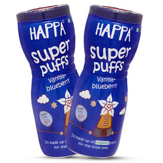 Happa Organic Multigrain Vanilla + Blueberry Melts Super Puffs - Distacart