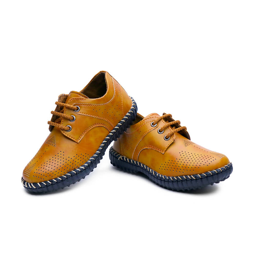 Tiny Bugs Boys Casual Lace Up Shoes - Tan - Distacart