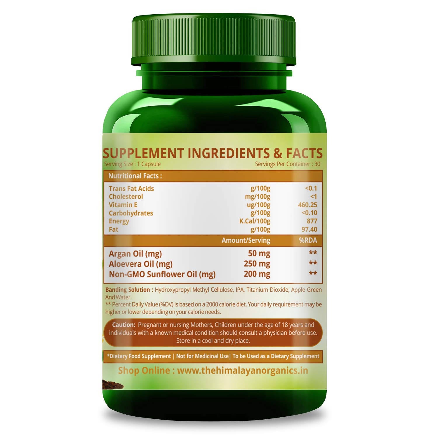 Himalayan Organics Plant-Based Vitamin E 60 Capsules