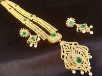Thumbnail for AD Emeralds Bridal Long Necklace Set