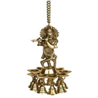 Thumbnail for Puja N Pujari Krishna Hanging Diya with Bells For Pooja Room