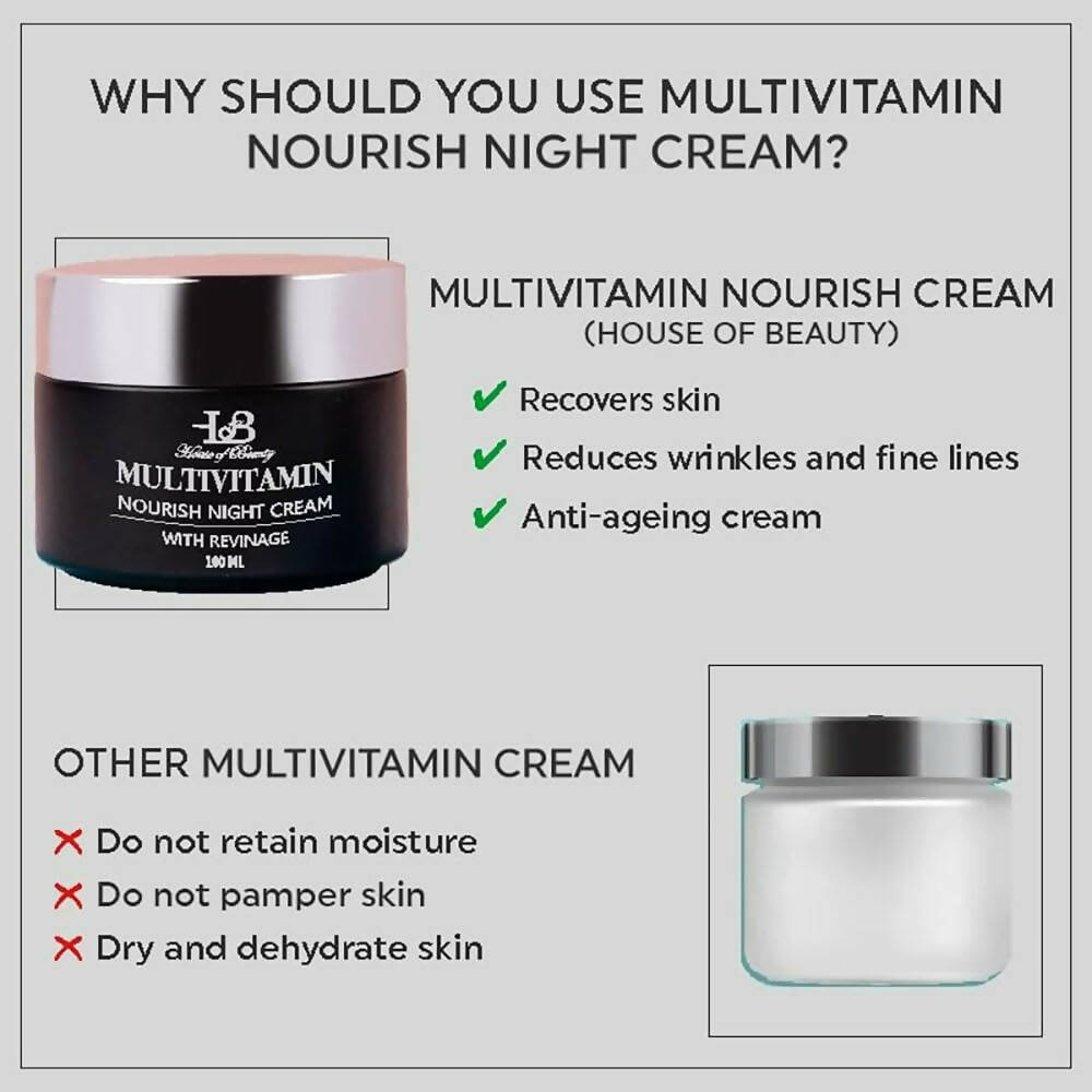House Of Beauty Multivitamin Nourish Night Cream With Revinage For Face - Distacart