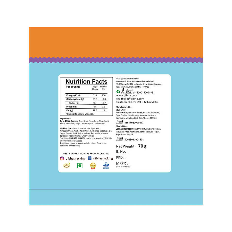 Dibha Soya Chips with Makhni Dip