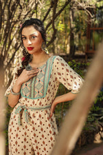 Thumbnail for Juniper Women Ivory Rayon Printed Straight Jumpsuit - Distacart
