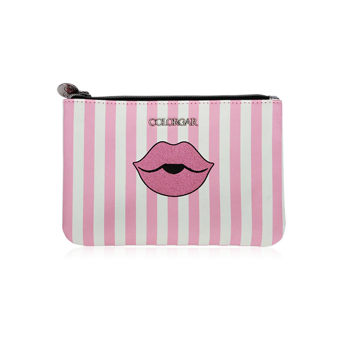 Colorbar Pouch Lips & Lashes Flat Pouches (Set Of Two) - White+Blush Pink - Distacart