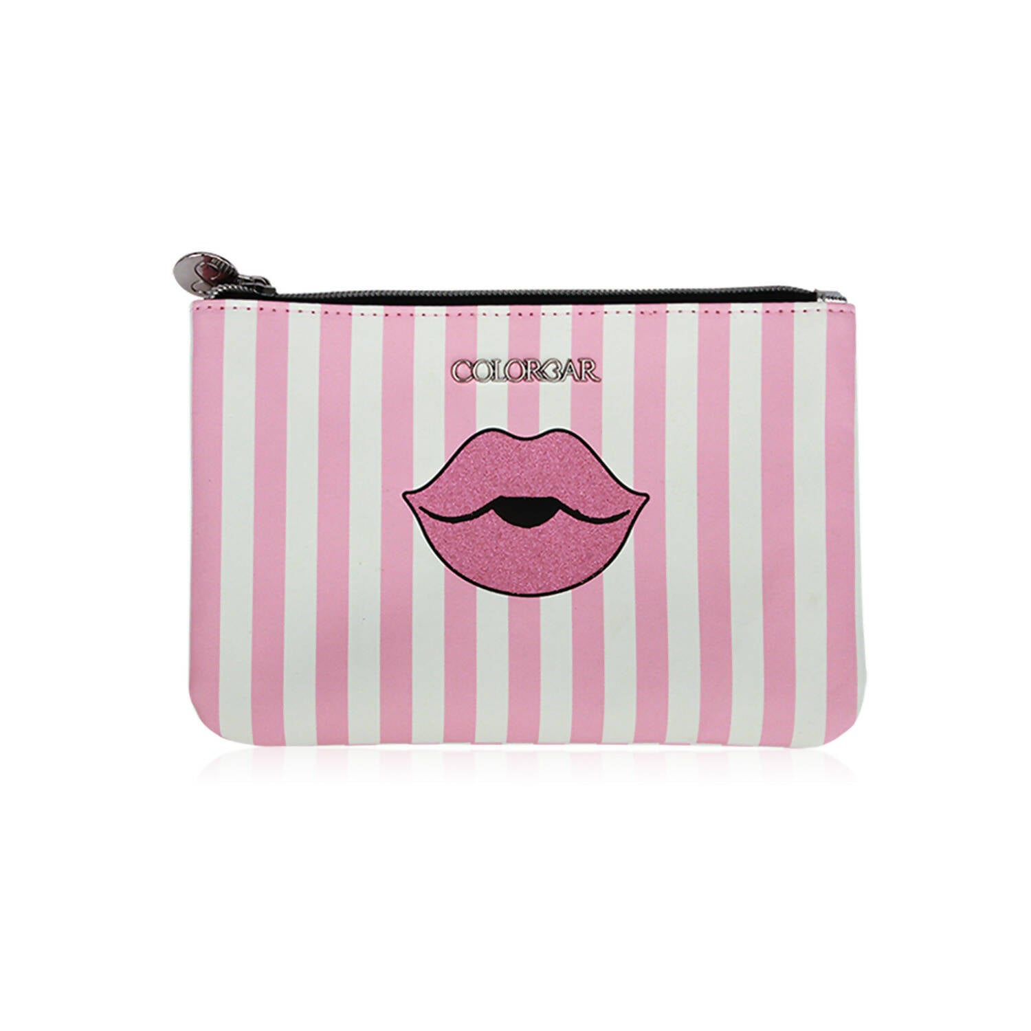 Colorbar Pouch Lips & Lashes Flat Pouches (Set Of Two) - White+Blush Pink - Distacart