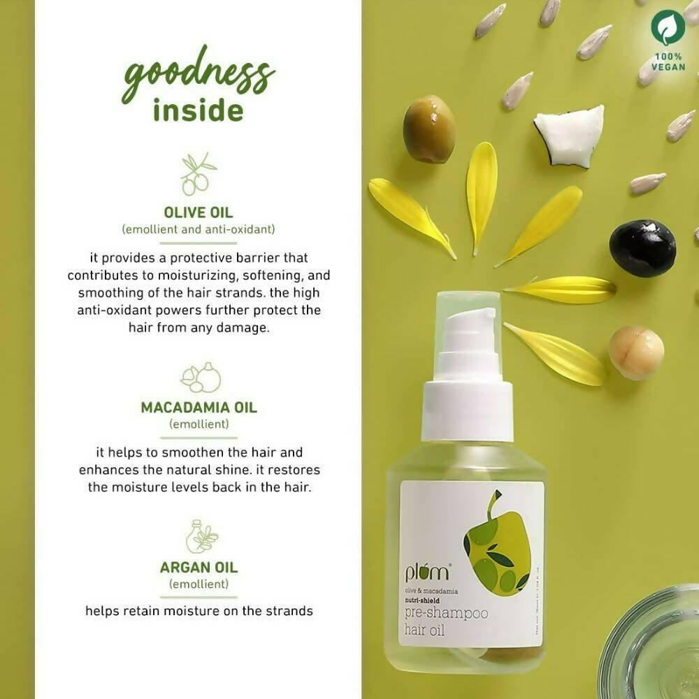 Plum Olive & Macadamia Nutri-Shield Pre-Shampoo Hair Oil - Distacart