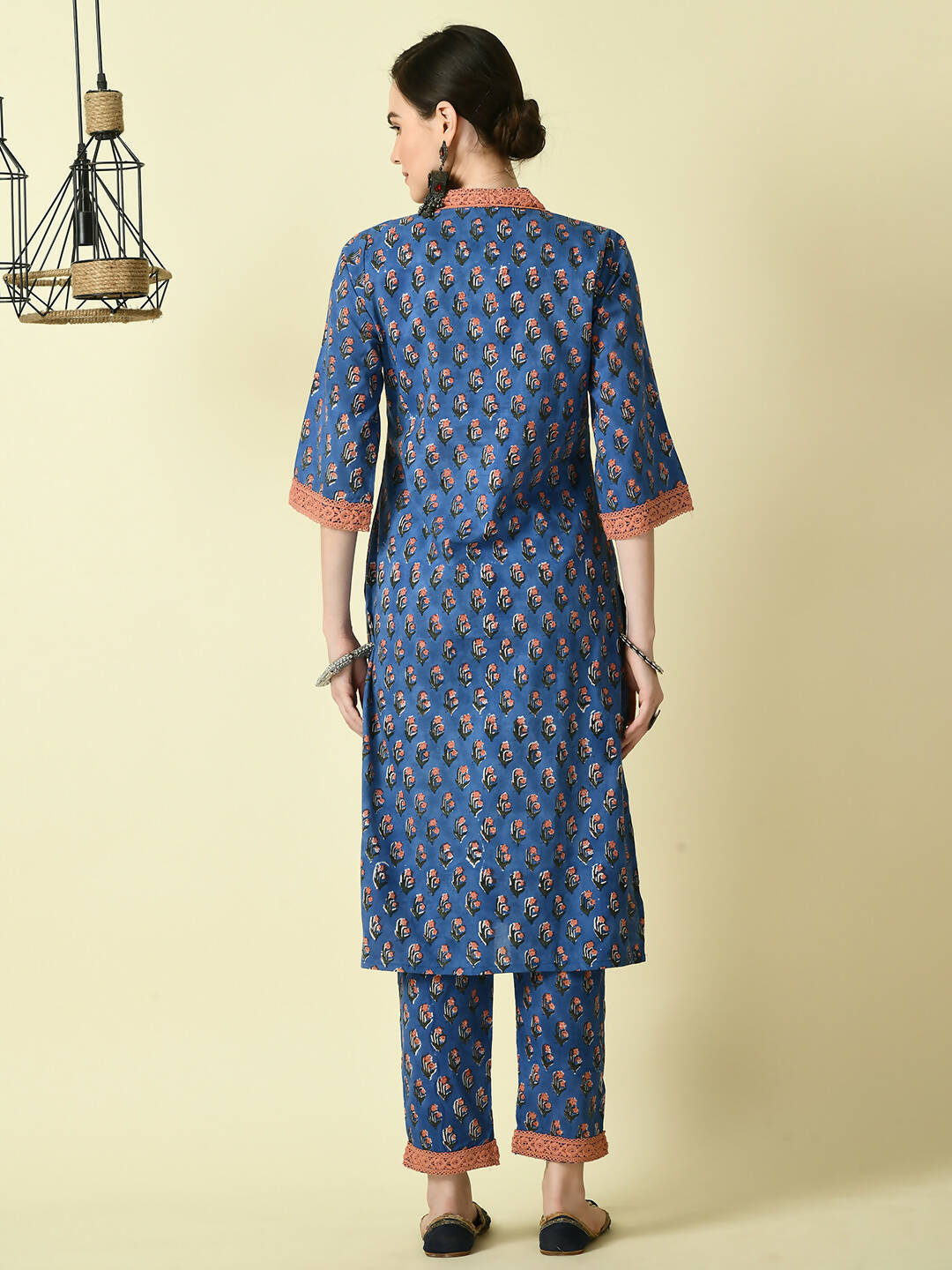 Myshka Women's Blue Straight Printed Kurta - Distacart