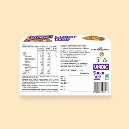 Unibic Sugar Free Oats Cookies - Distacart