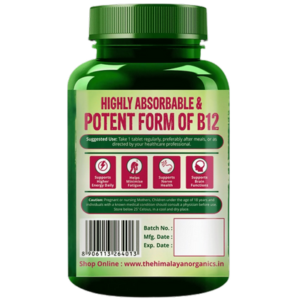 Himalayan Organics Methyl Cobalamin Vitamin B12 Tablets - Distacart