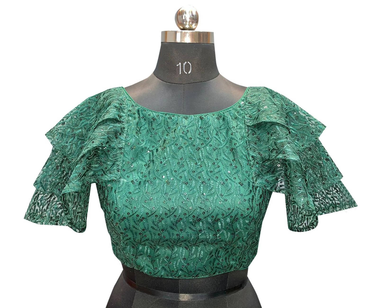 Vamika Green Net Shifly Work Blouse - Distacart