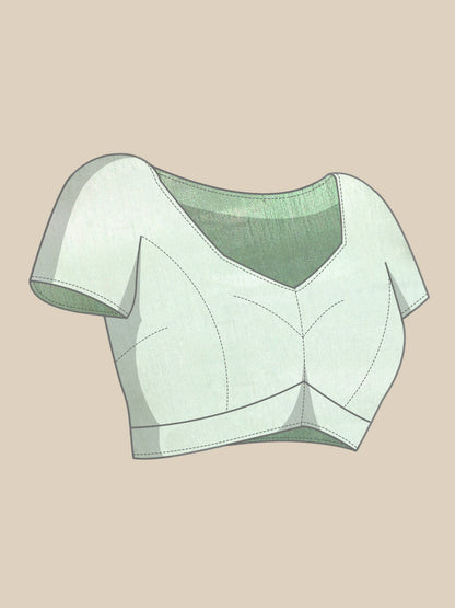 Green Woven Design Net Saree with Blouse Piece - Kalamkari - Distacart