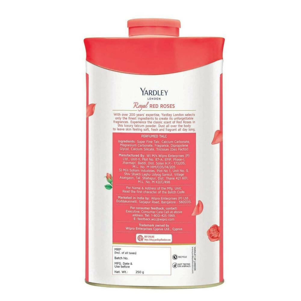 Yardley London Royal Red Rose Talc Powder For Women - Distacart